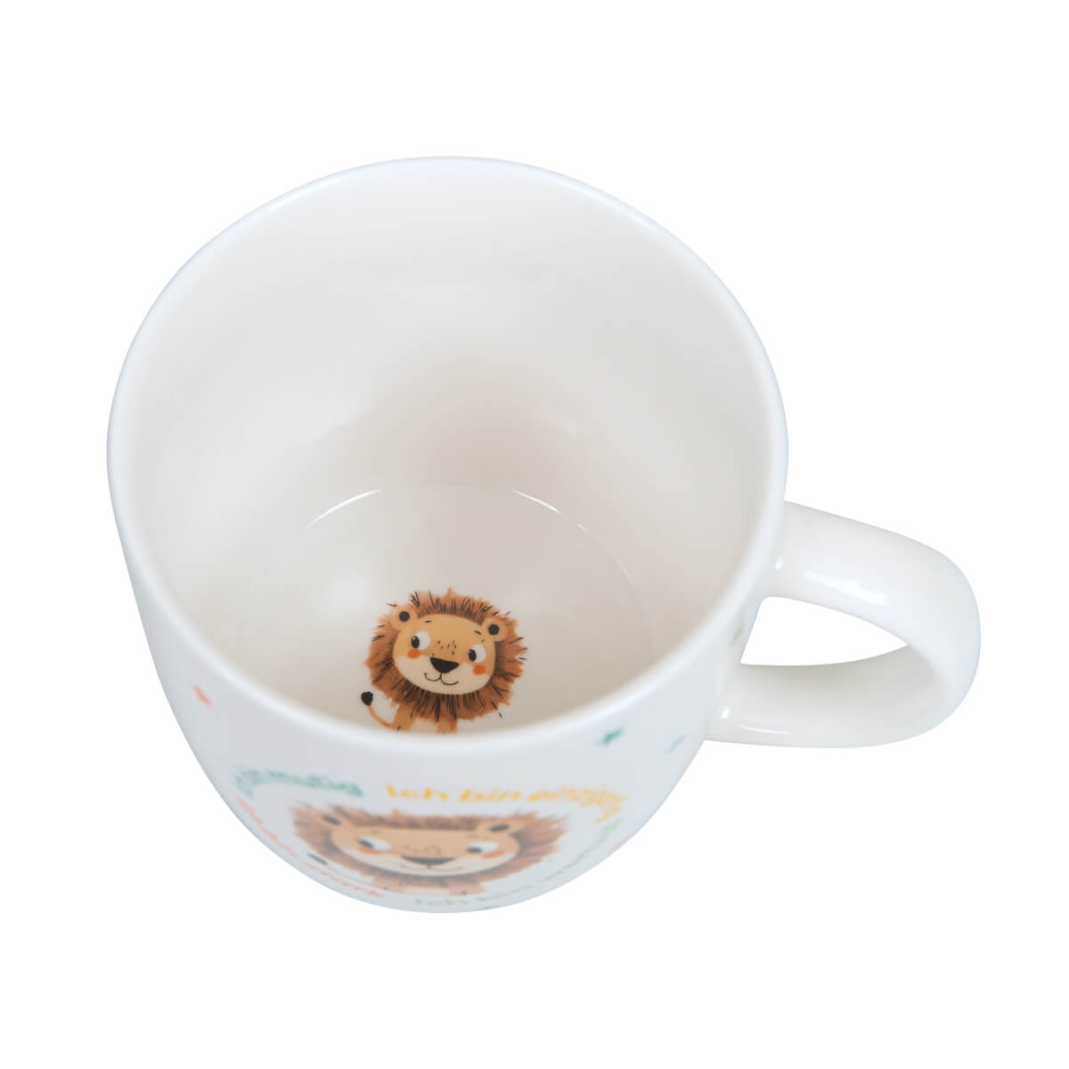 becher, keramik, löwe, kinderthema, weiß