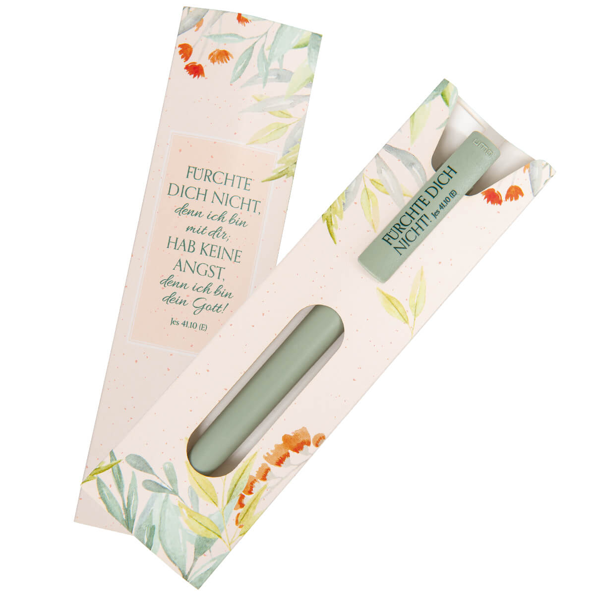 Stift, Wachs/Seifstift, Kalligrafie-Stift, Pastellgrün, Blumenmotiv