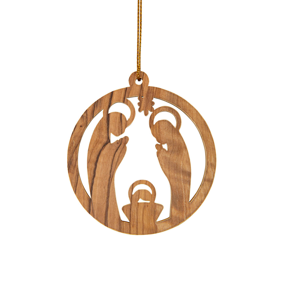 Holz-Anhänger, Weihnachtsdeko, NG-Motiv, Schnitzerei, Rund-Ornament