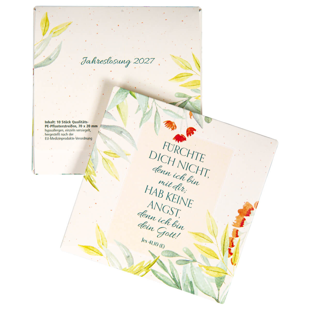 Grußkarte, Kartenpapier, Blättermuster, Floral, Jahreslosung