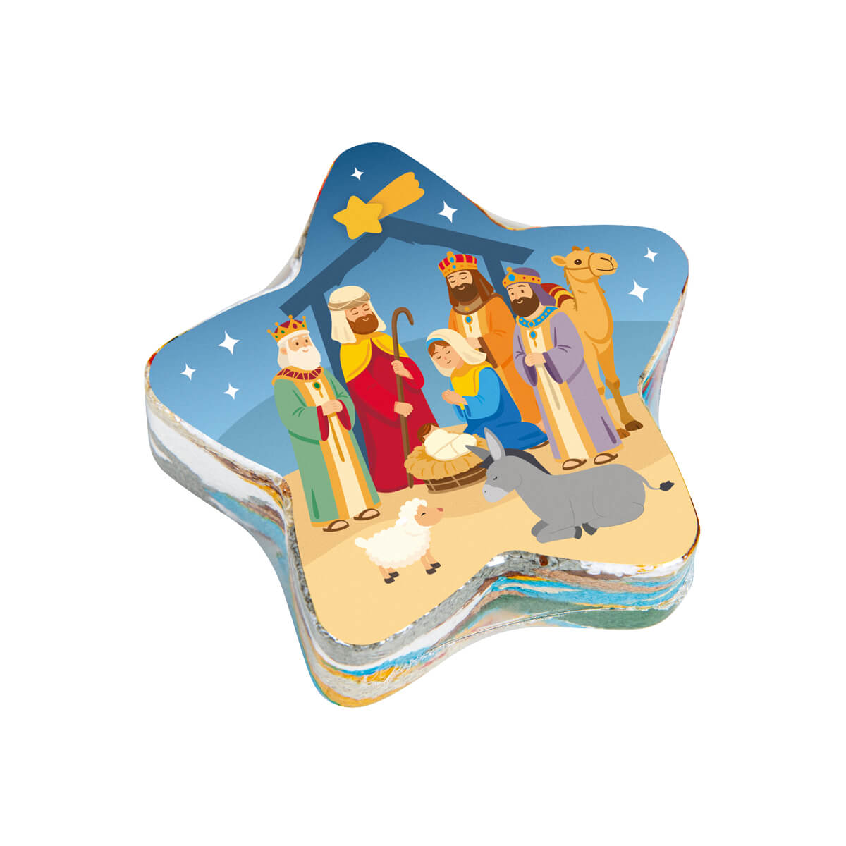 Sternförmige Box, Krippenfiguren, Weihnachtskrippe, Sterne/Starform, Kunststoffschachtel