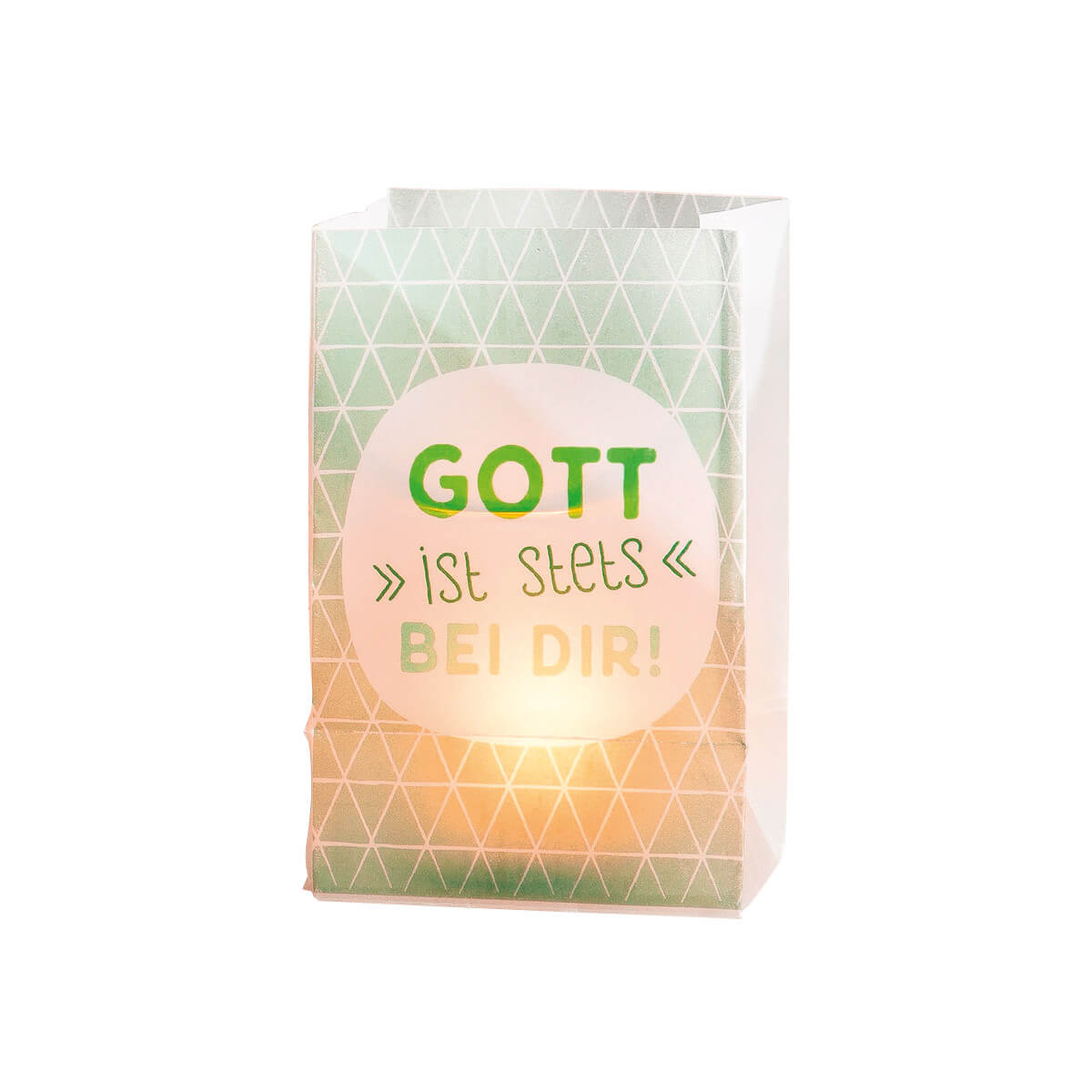 Windlicht Tüte Gott ist stets bei dir