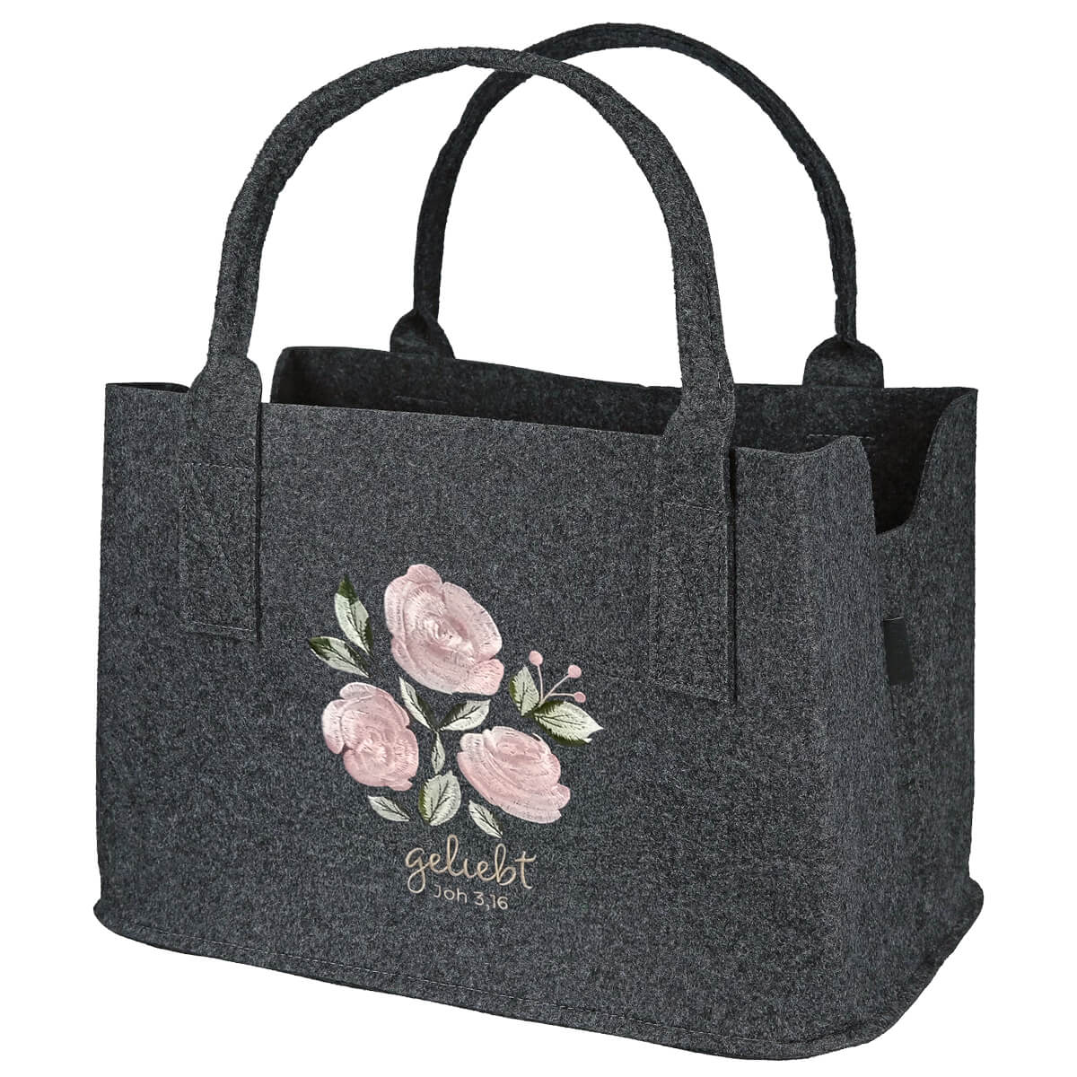 Tasche, Handtasche, Filztasche, Blumenmuster, Geliebt