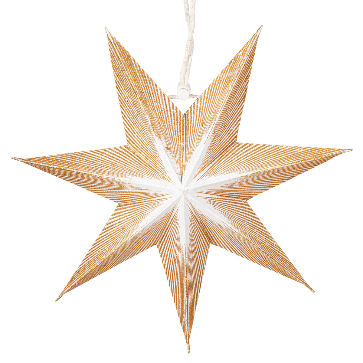 Papier-Stern weiß-gold, 7 Zacken Sternsymbol, Symbol, Deckenventilator, Gerät, Elektrisches Gerät