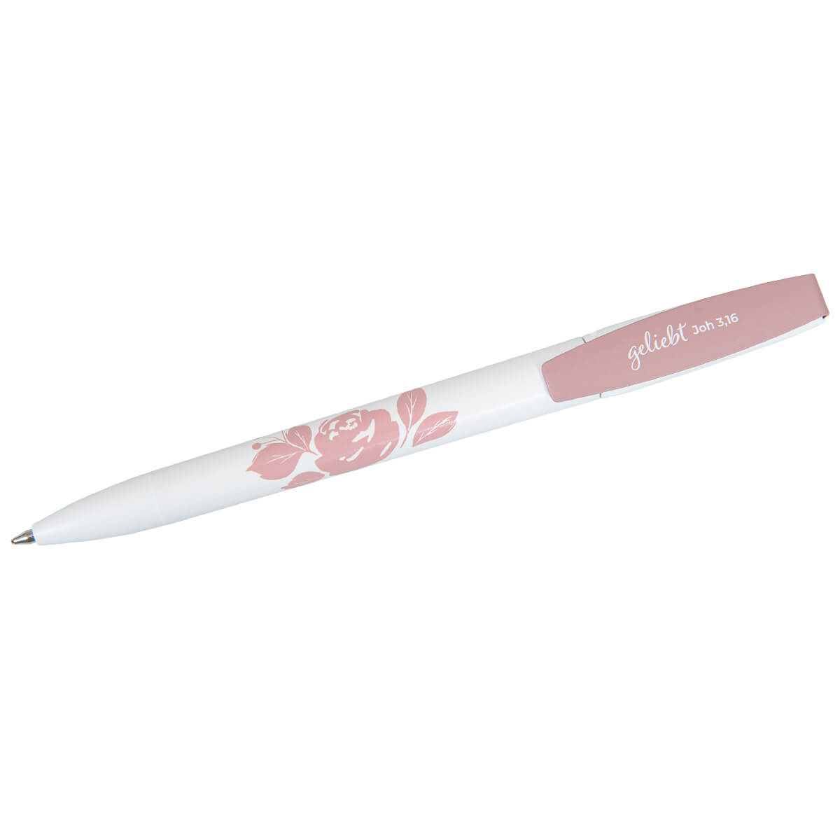 Kugelschreiber, Kugelschreiber mit Muster, Rosa, Blumenmotiv, Gelschreiber, Kugelschreiber, Weiß, Rosé, Blumenmuster, Schmuckband, Kugelschreiber, Rollerball, rosa, Blumenmuster, Kappe mit Clip