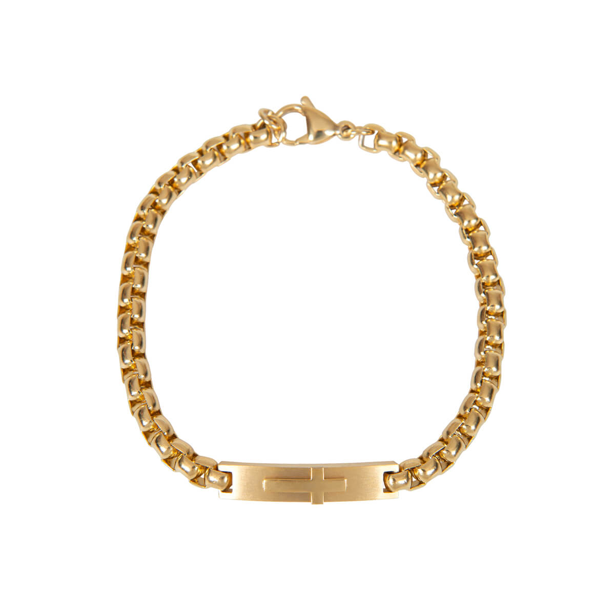 armband-herren-kreuz-edelstahl-gold-praisent-6139 Herren-Armband Kreuz