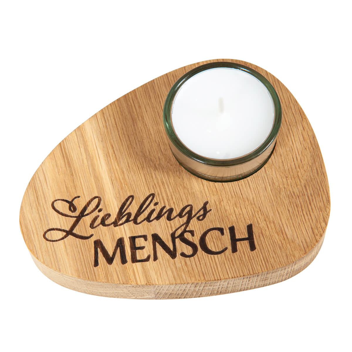 teelicht-holz-eiche-lieblingsmensch-praisent-8357 Teelichthalter Holz Lieblingsmensch