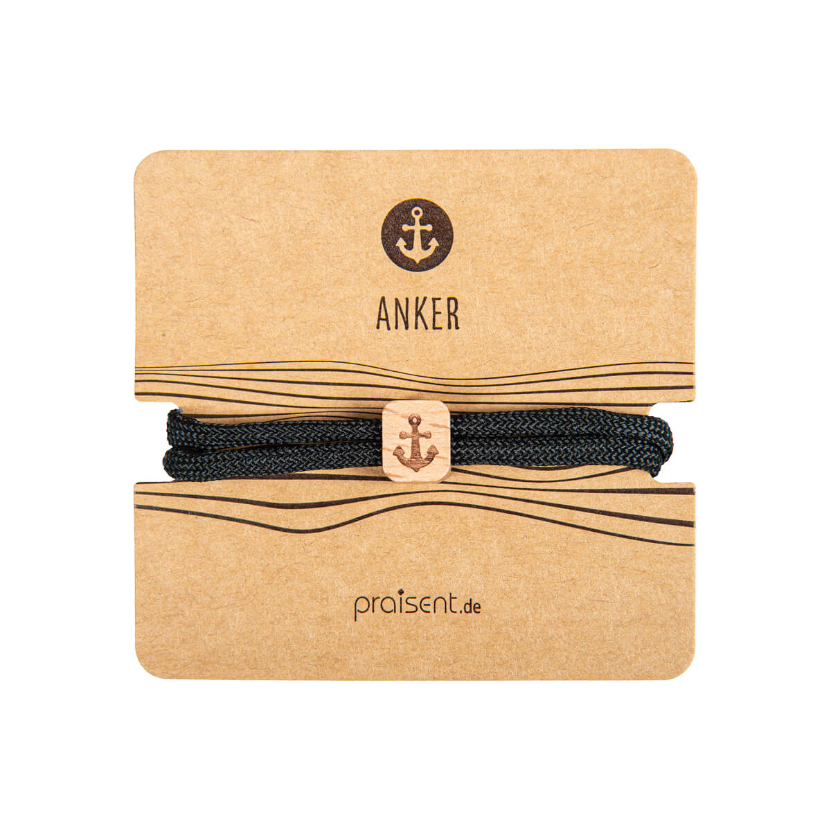 Anker, Schmuckclip, Kartenhalter, Holz-Design, Gurtband, Anker, Schwarz, Gürtel, Haarband, Holzanhänger