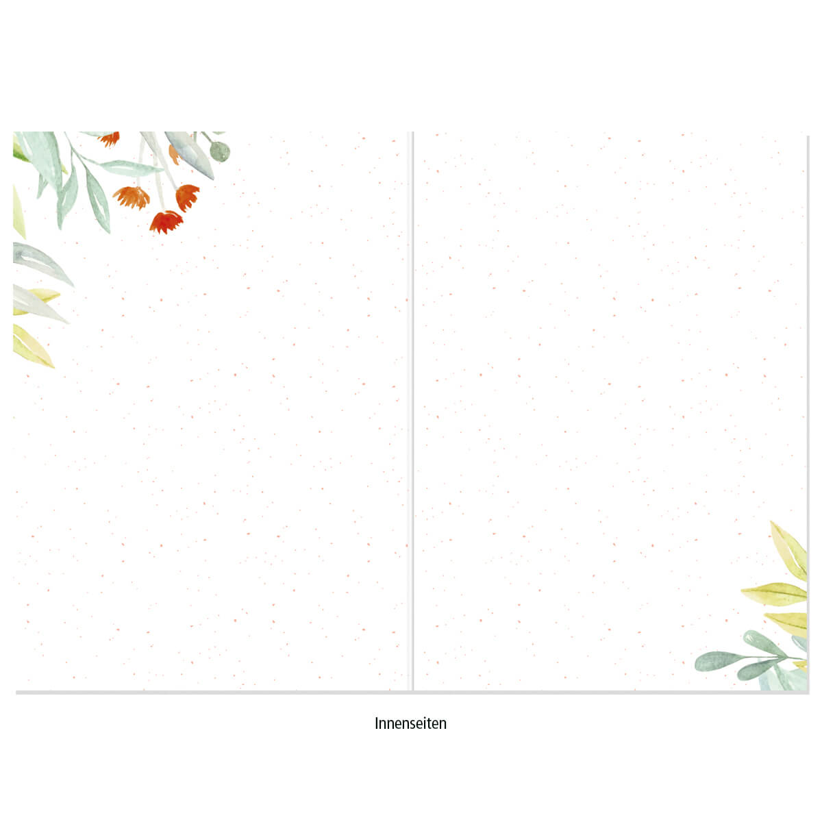 Notizblock, Notizhefte, Pastellblumen, Punkte Muster, Innenseiten