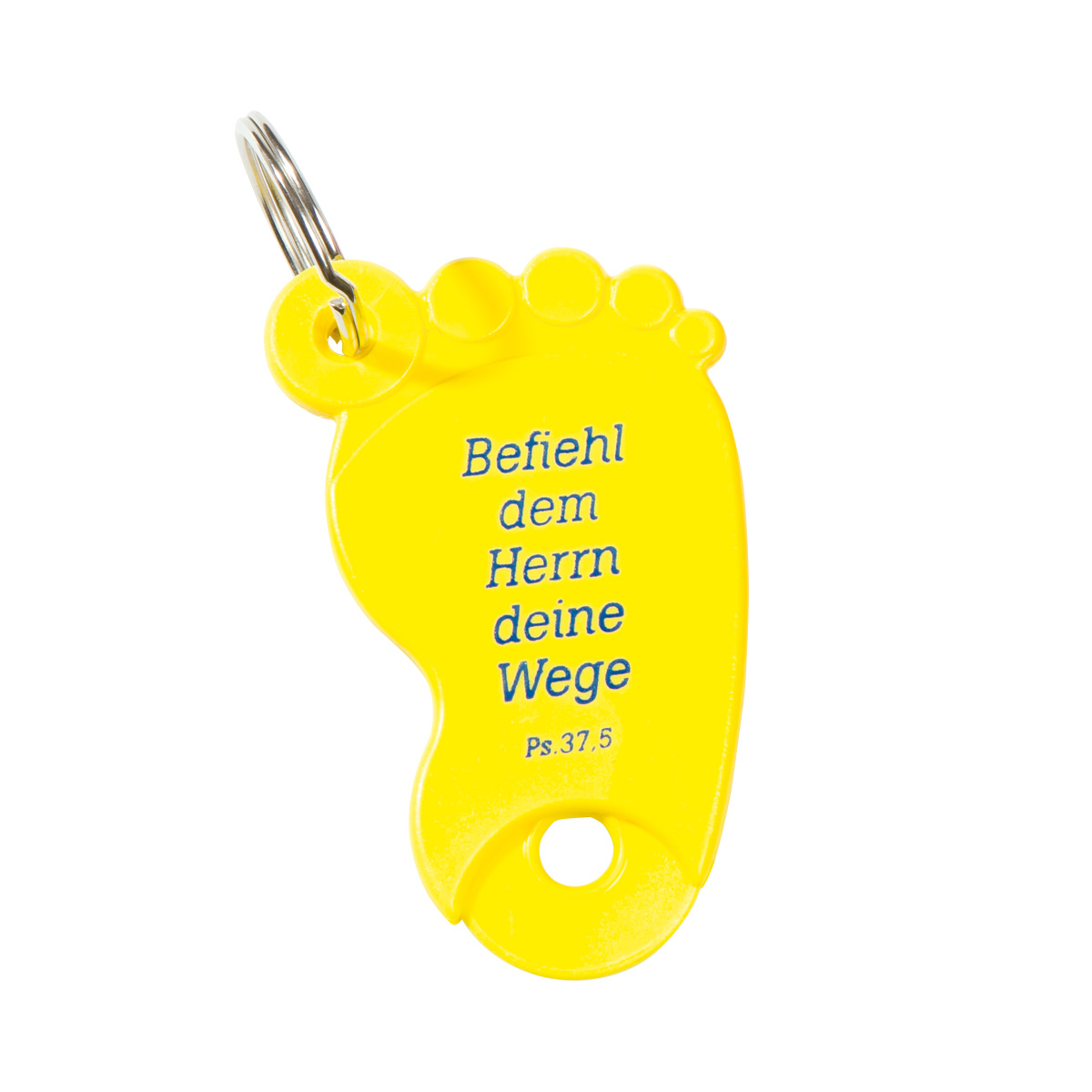 Schlüsselanhänger Fuß gelb