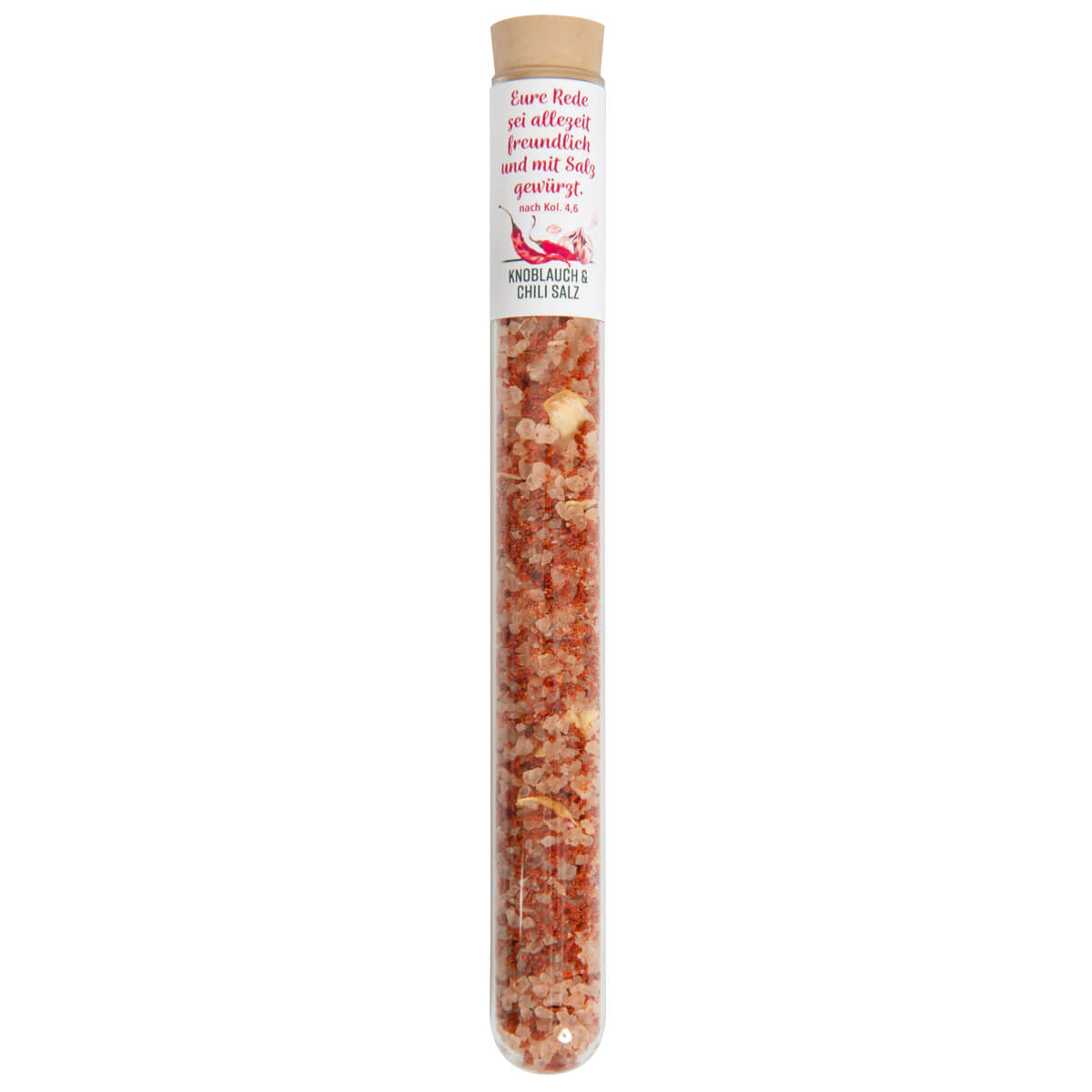 Gewürzmischung Knoblauch Chili Salz im XL-Röhrchen