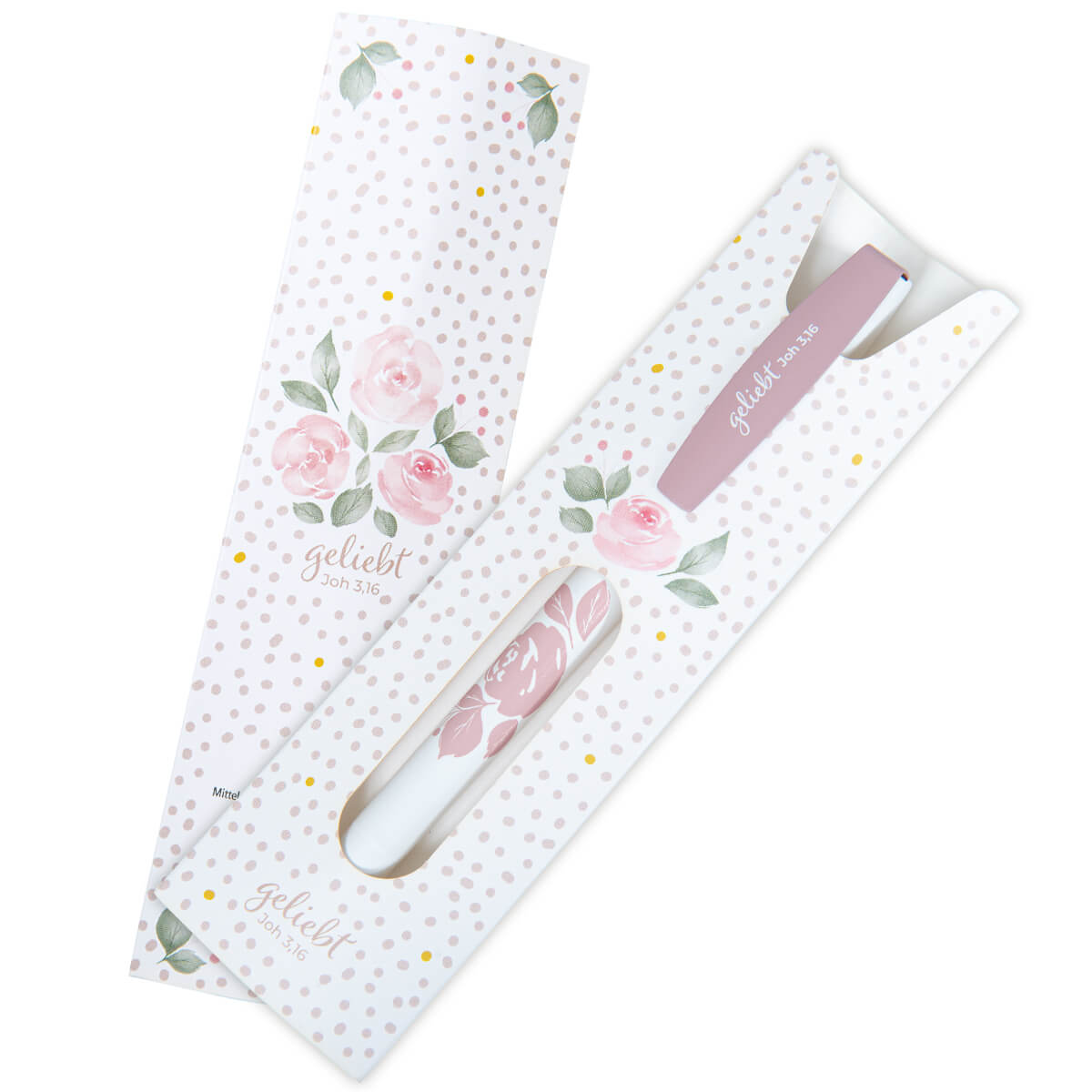 Nagellack, Fläschchen, Rosenmuster, Pastell, Dekorative Verpackung, Nagellack, Nail Polish, Rosendesign, Rosa Muster, Floral Pattern, Nail file, Nail buffer, Rosenmuster, Rosa, Pastell pink