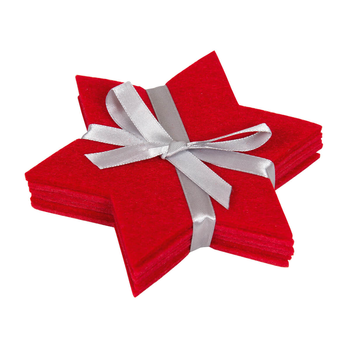 untersetzer-stern-set-filz-rot-verpackt-praisent-8124 Untersetzer-Set Stern aus Filz - rot