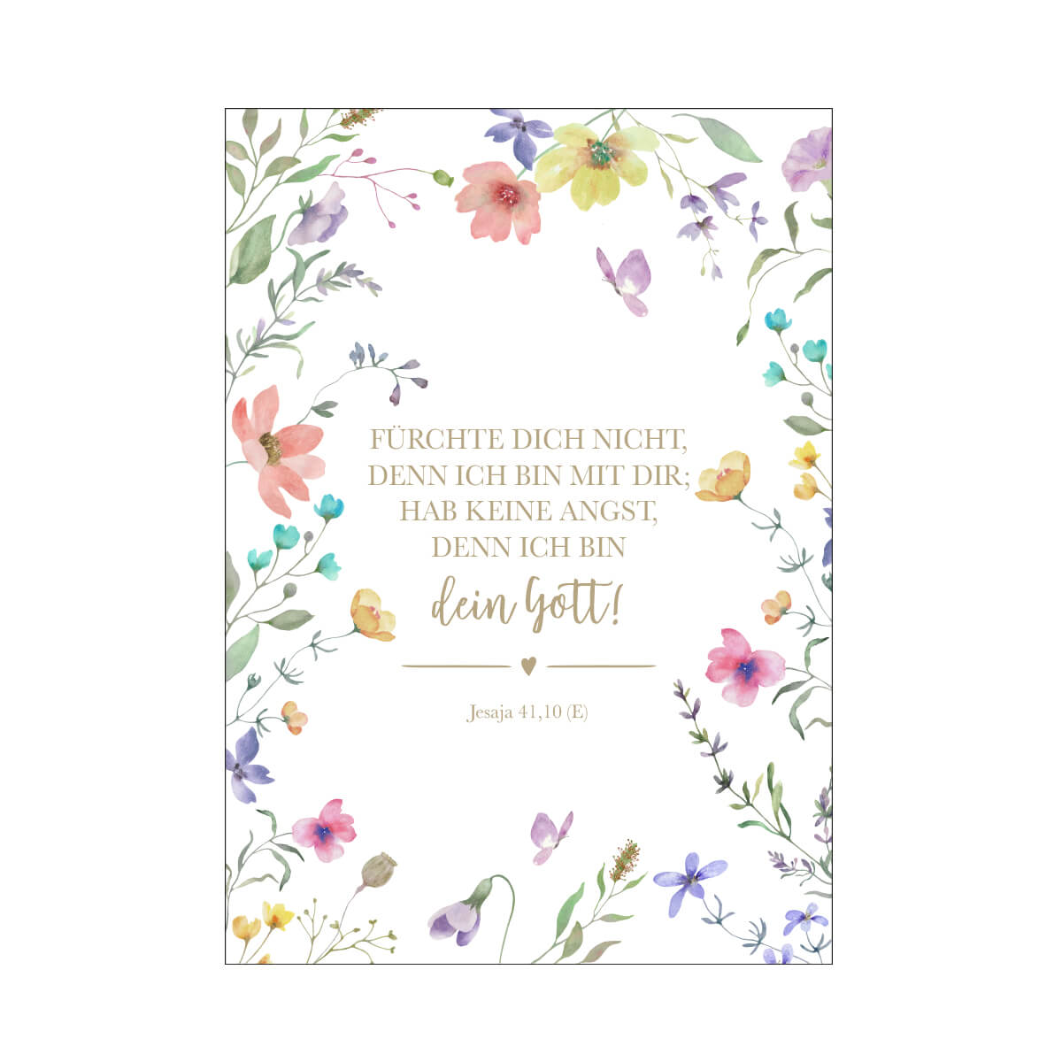 Kartenmotiv, Floralrahmen, Blumenornament, Spruchkarte, Gottesdienstzitat
