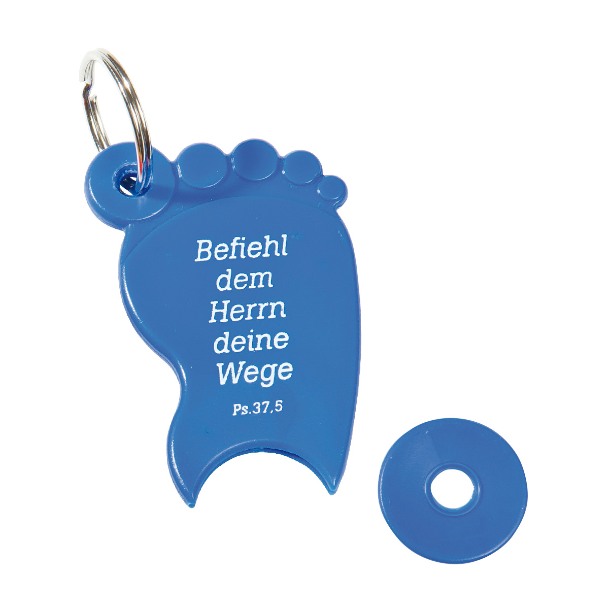 Schlüsselanhänger Fuß blau