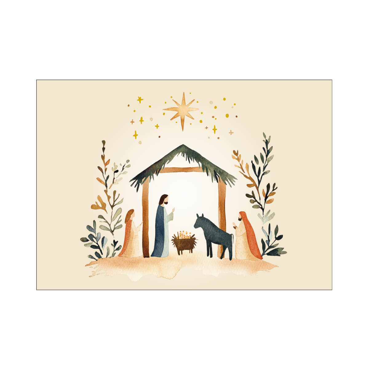 Krippe, Weihnachten, Sterne, Pferd, Menschen