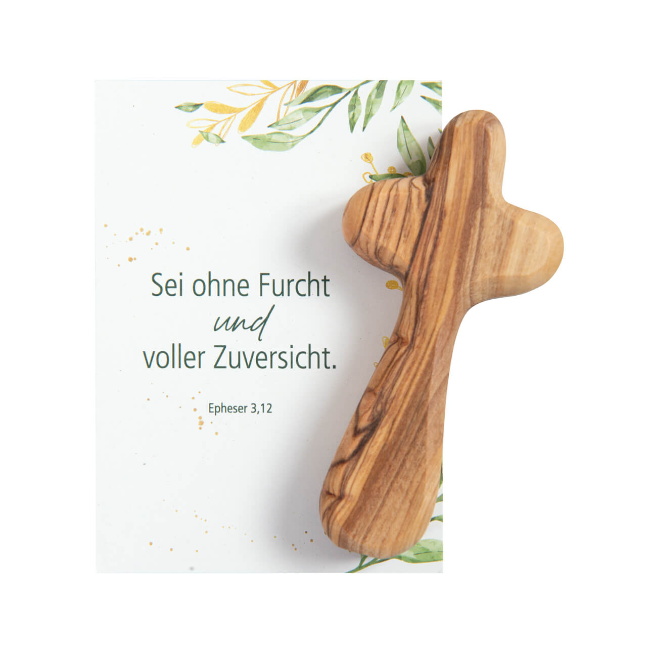 Handschmeichler Olivenholz Kreuz mit Magnet