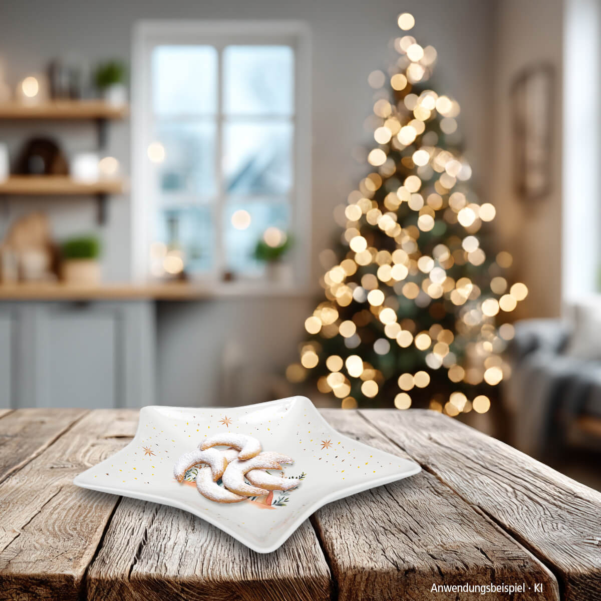 Keks, Plätzchen, Weihnachtsdeko, Dessertteller, Sterne