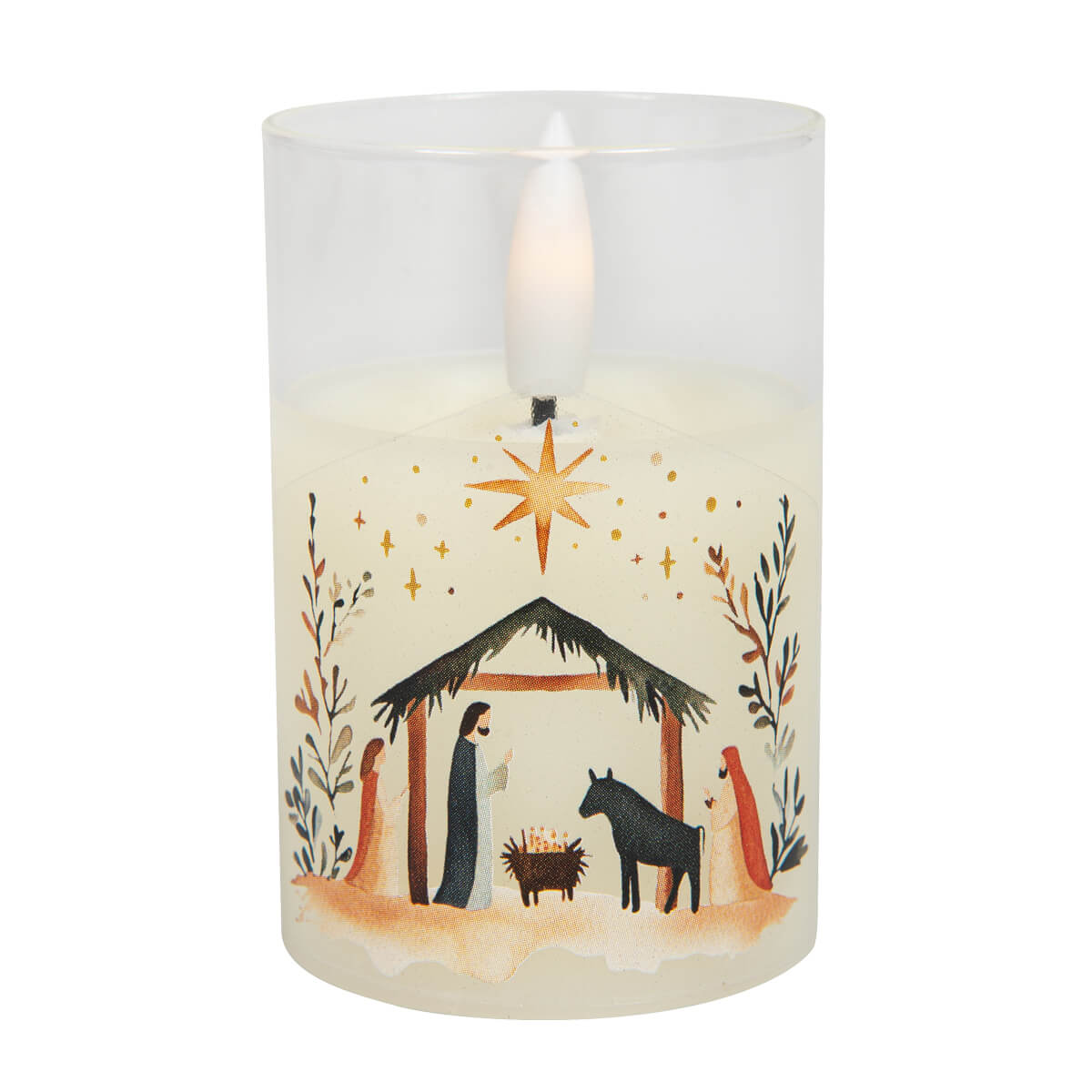 Adventskerze, Weihnachtskerze, Krippe, Ständerkoration, Kerzenlicht
